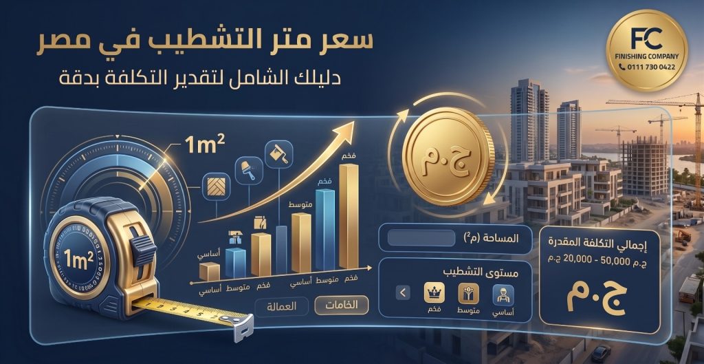 سعر متر التشطيب في مصر 2026 : الأسعار الحقيقية حسب المستوى والمساحة